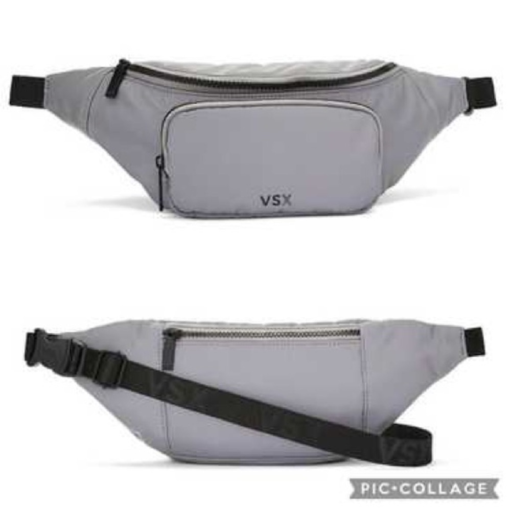 Victoria's Secret VSX Light Gray Glossy Belt Bag Crossbody Bag